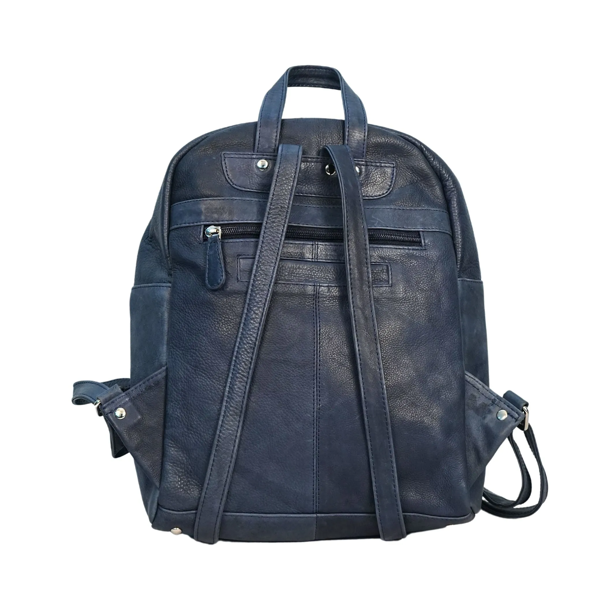 Sleek Zippered Leather Backpack - WL833
