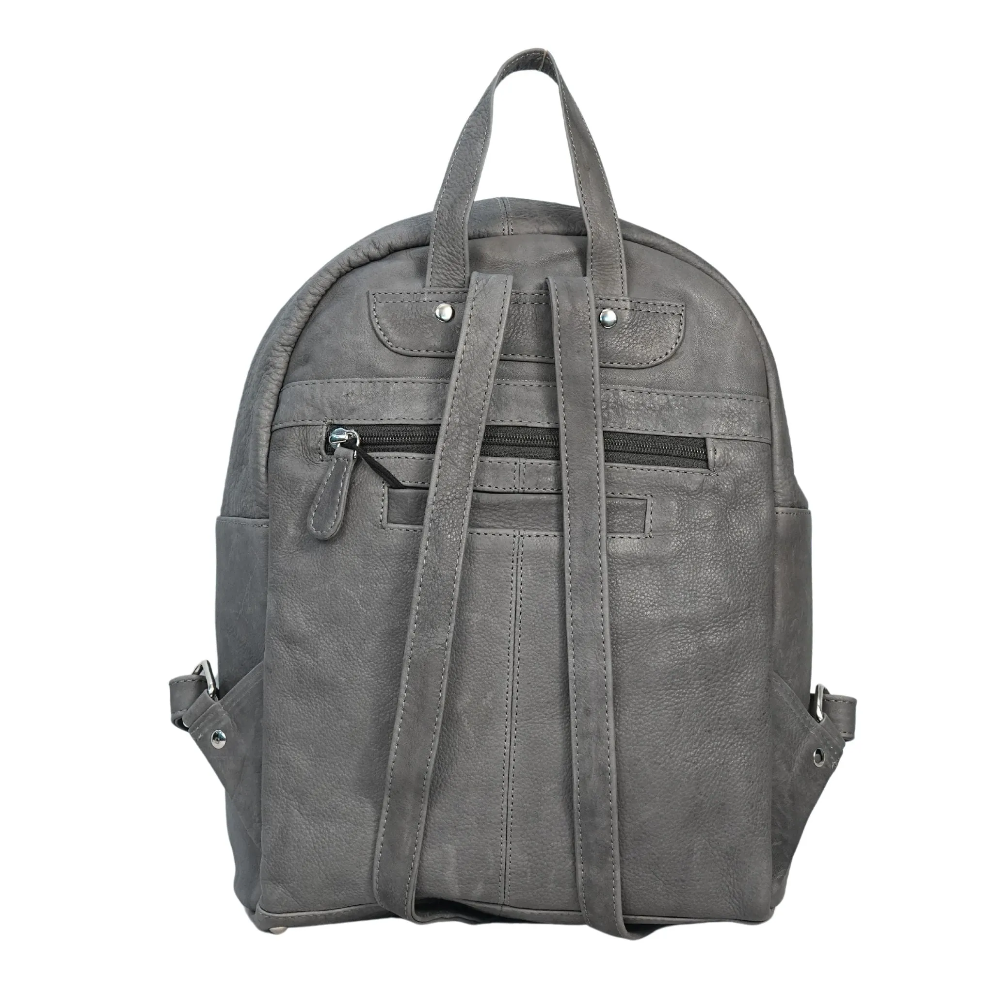 Sleek Zippered Leather Backpack - WL833