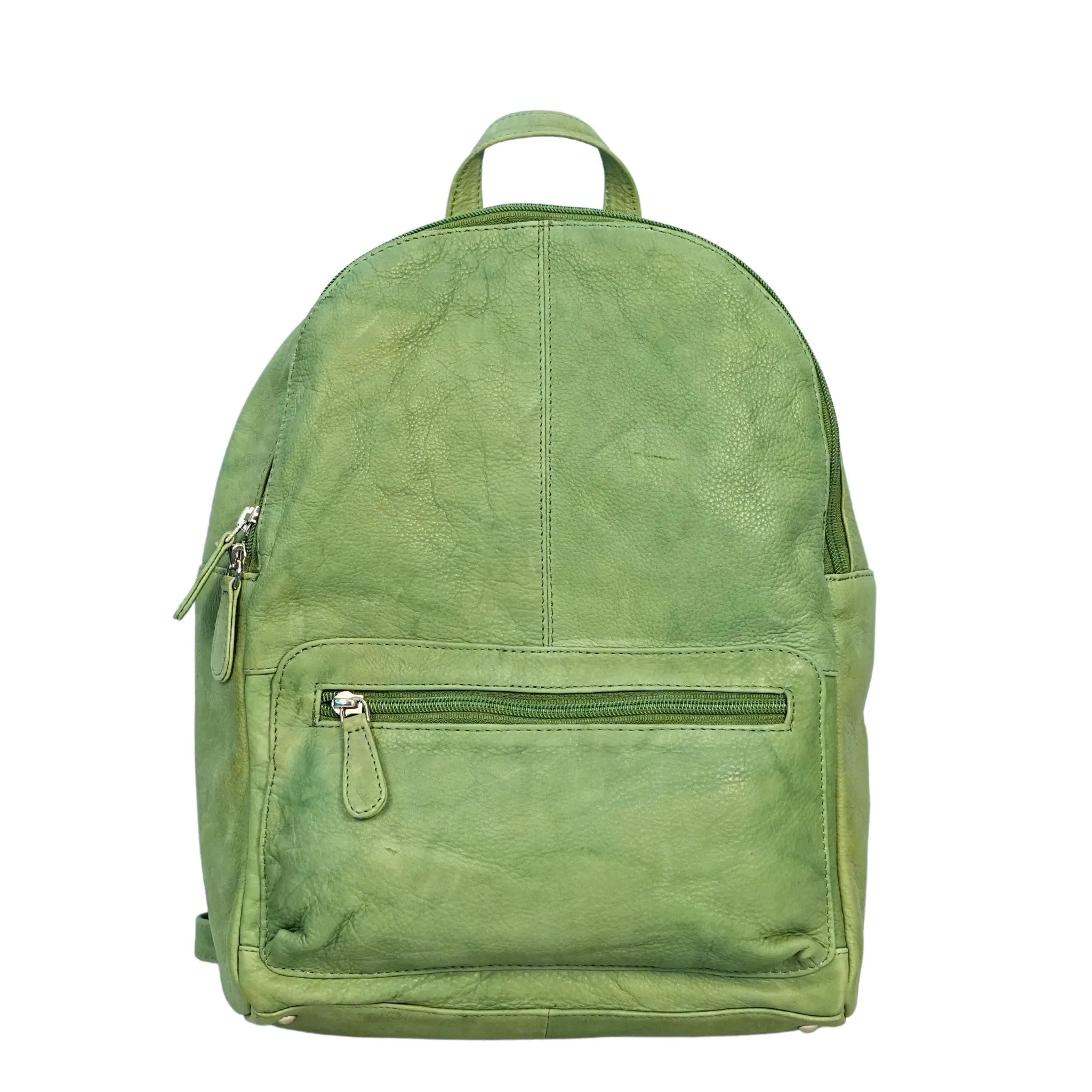 Sleek Zippered Leather Backpack - WL833