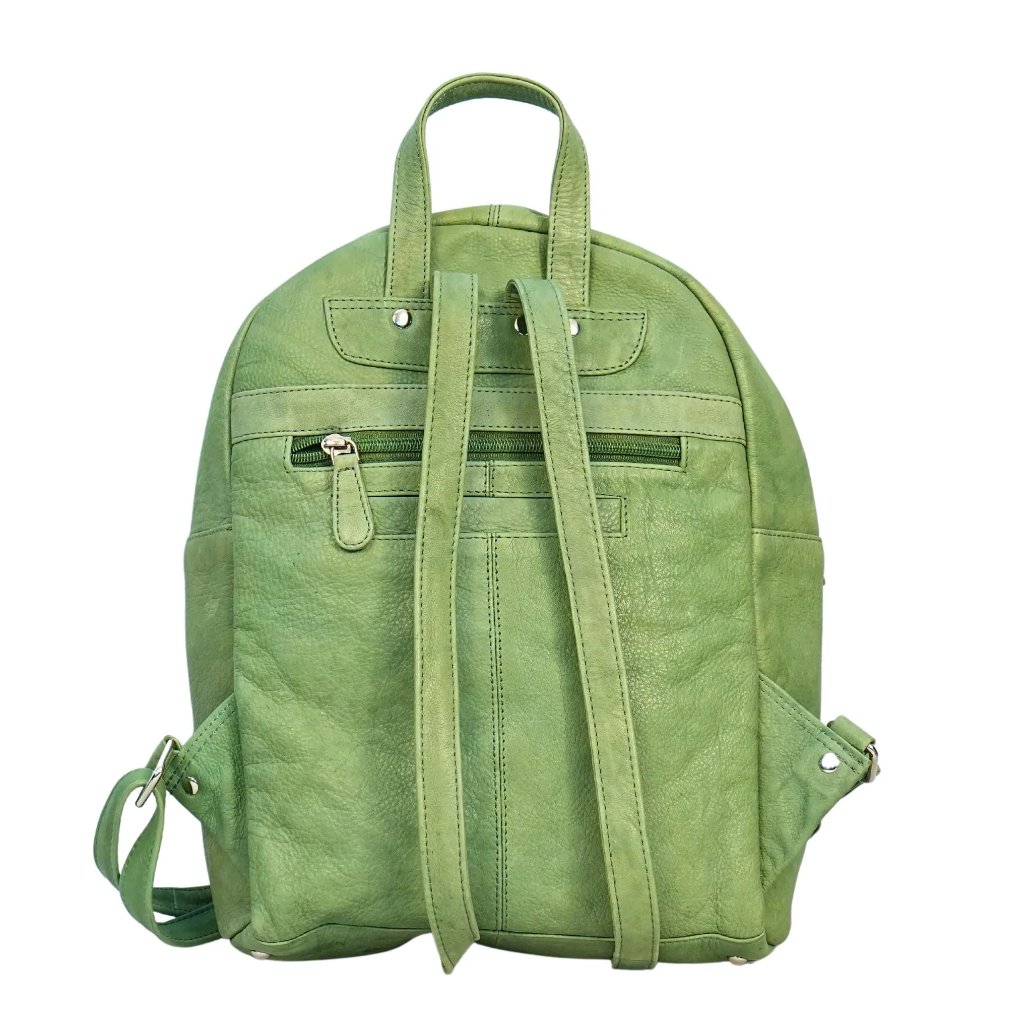 Sleek Zippered Leather Backpack - WL833