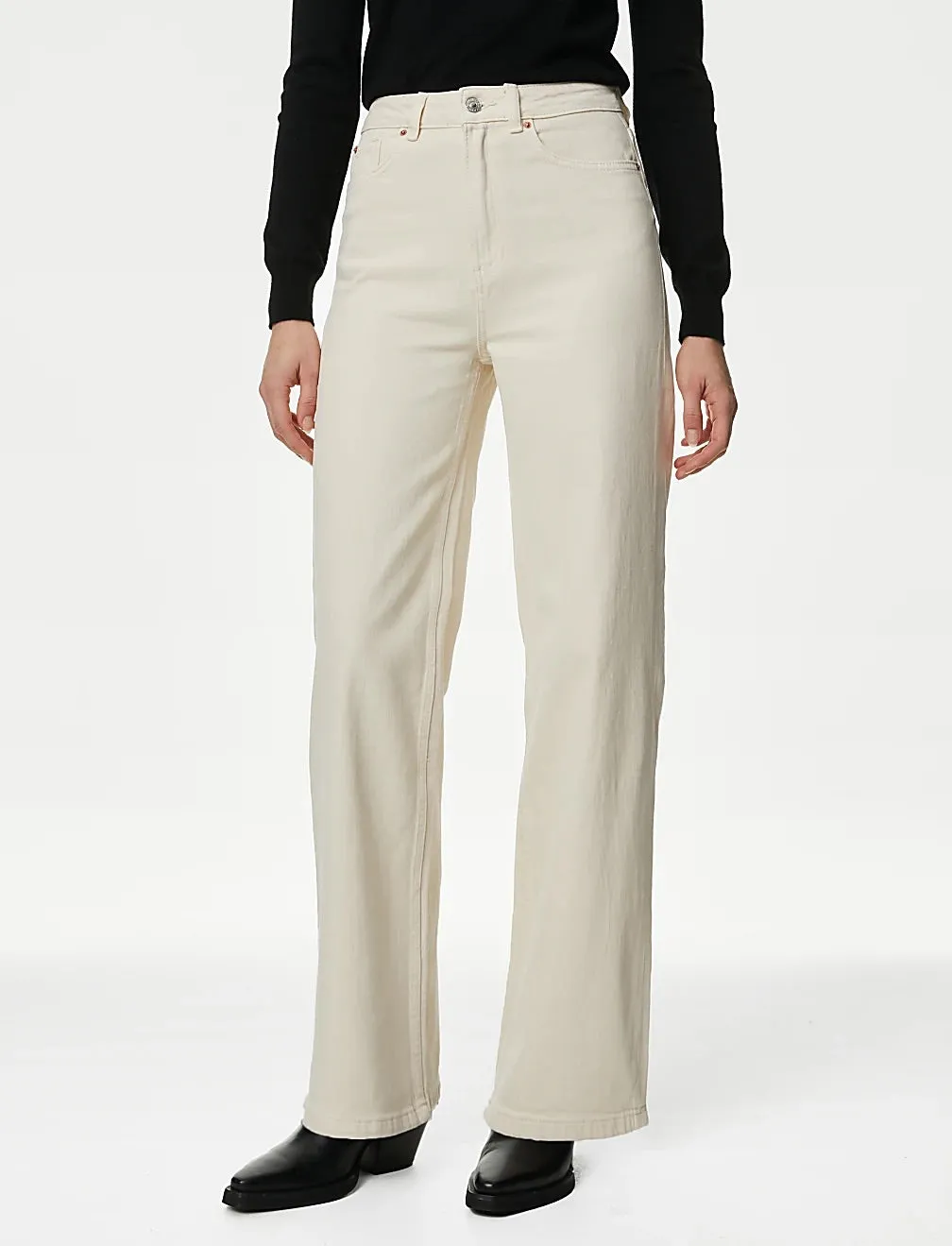 SM Highwaist Beige wide leg Jeans