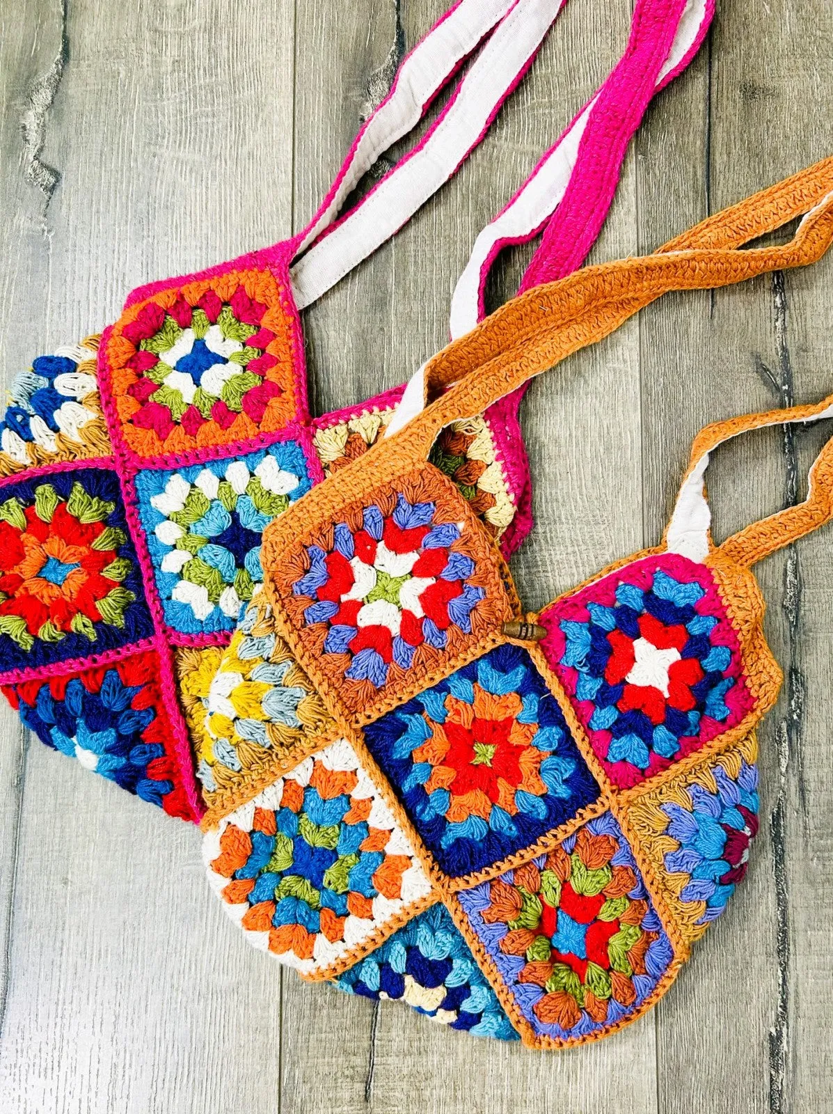 Small Crochet Patchwork Shoulder Bag