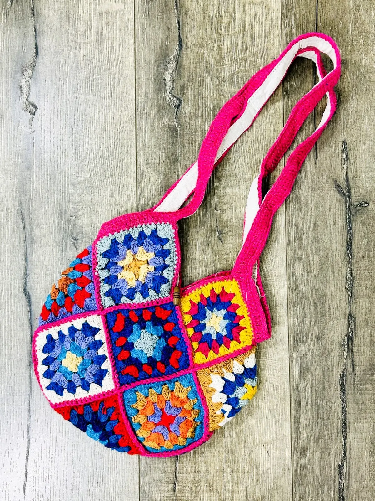 Small Crochet Patchwork Shoulder Bag