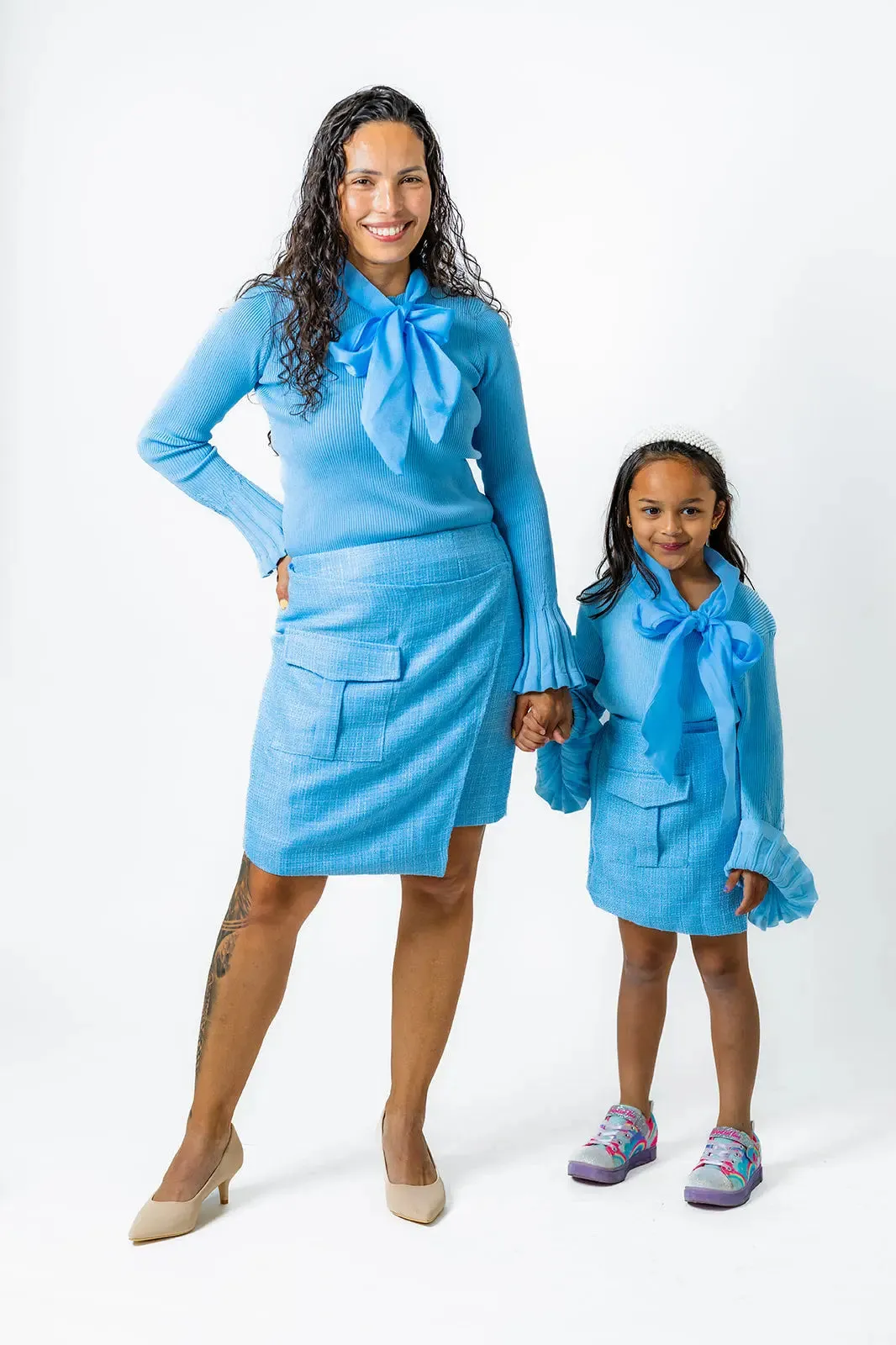 Soft Blue Plaid Girls Winter Blouse – Perfect winter