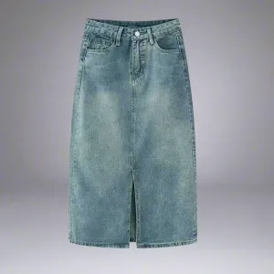 Soft Sweep Denim Skirt