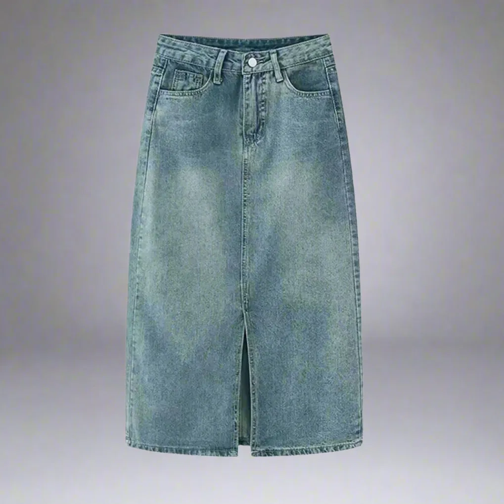 Soft Sweep Denim Skirt