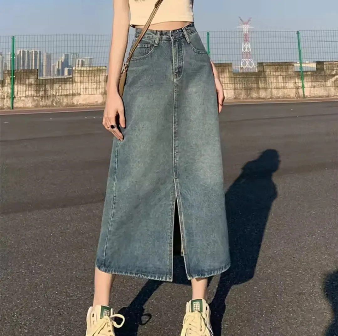 Soft Sweep Denim Skirt