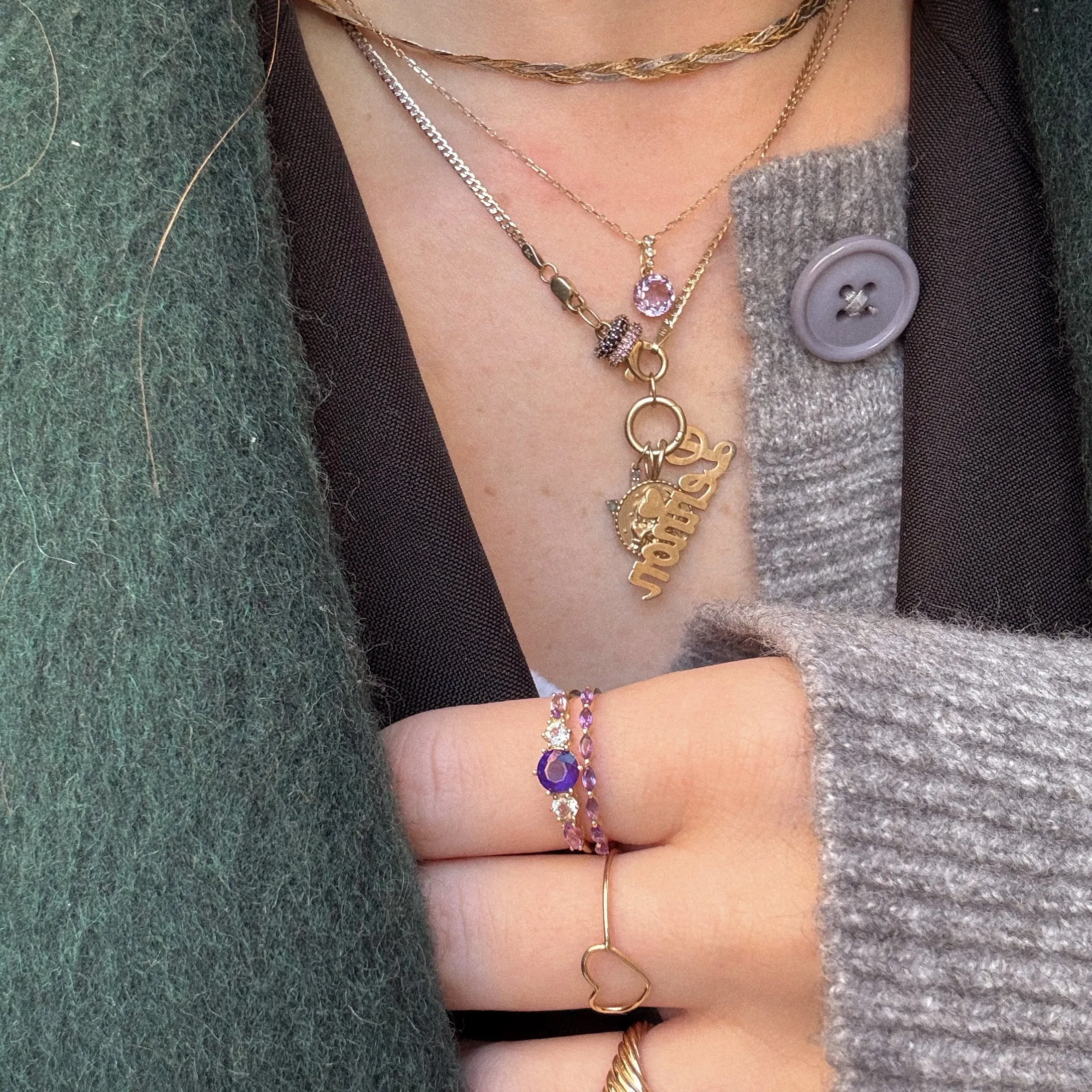 Solid Gold 2025 February Capsule Amethyst Statement Set with Free Gift