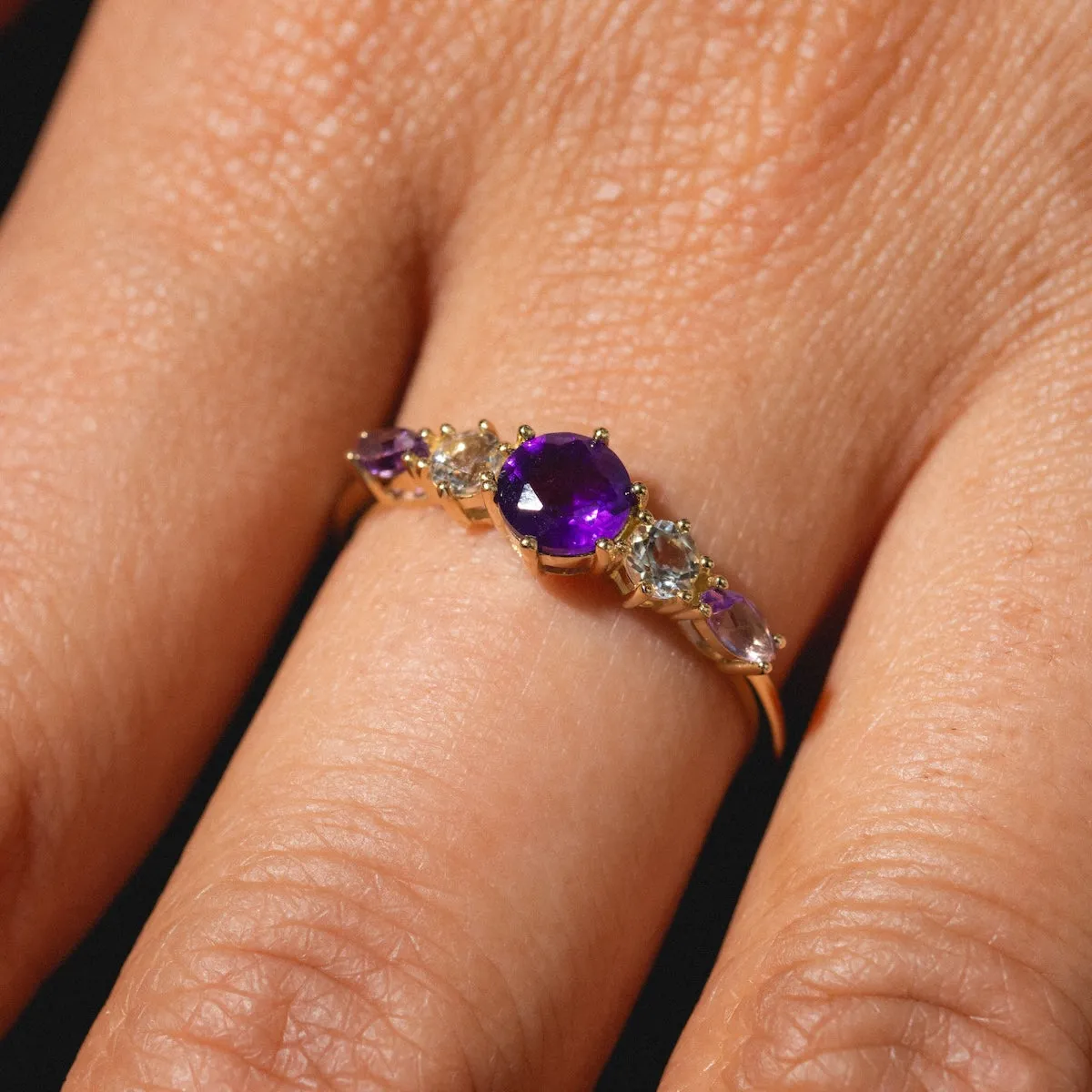 Solid Gold 2025 February Capsule Amethyst Statement Set with Free Gift