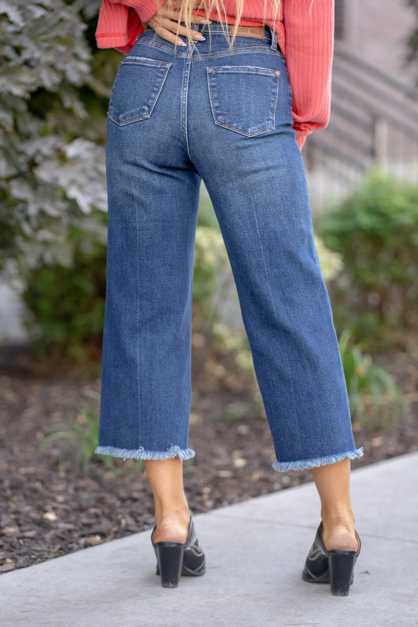 Sophia High Rise Button Fly Crop Wide Leg Regular & Plus Sizes