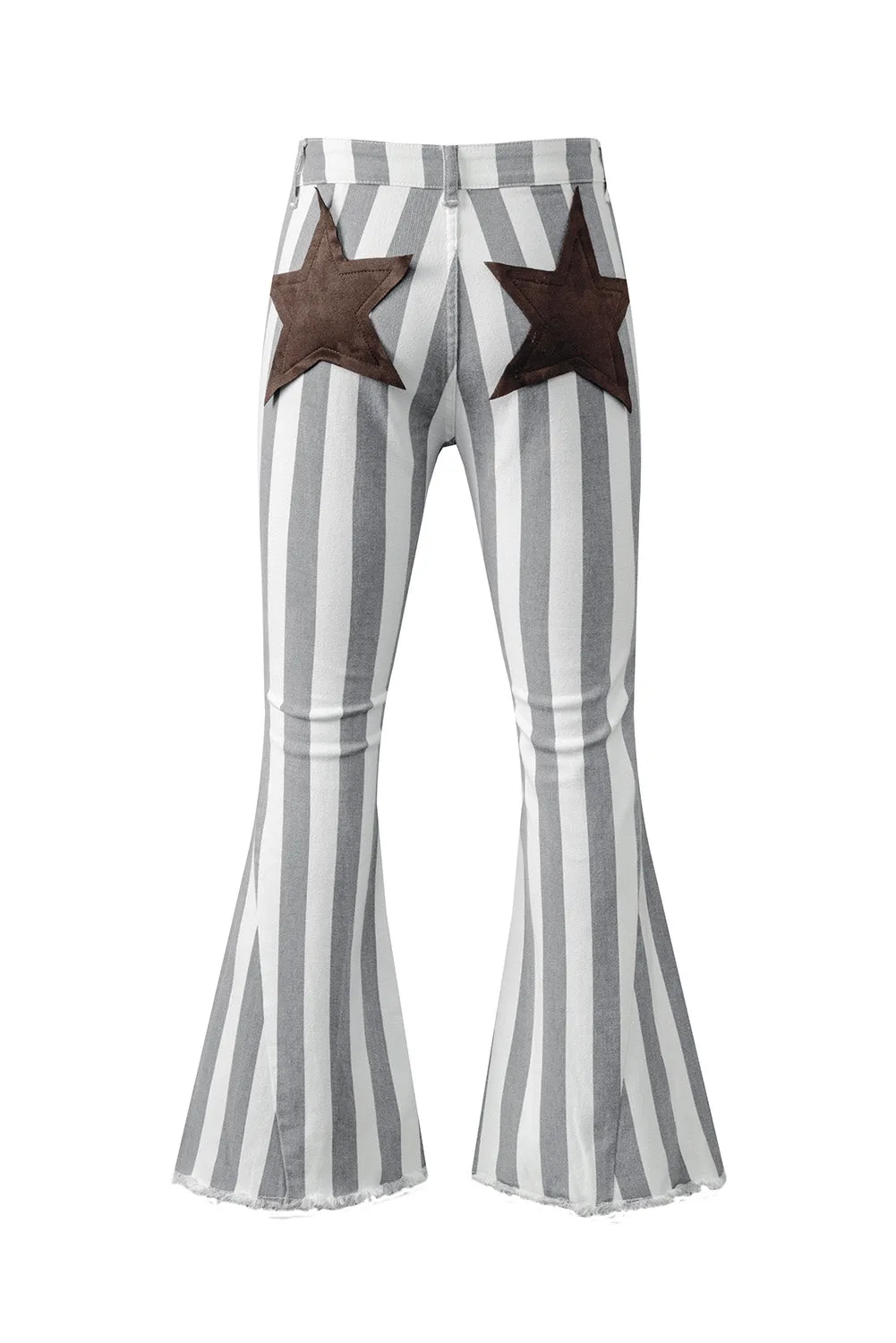 Star Embellished Western Flare Jeans