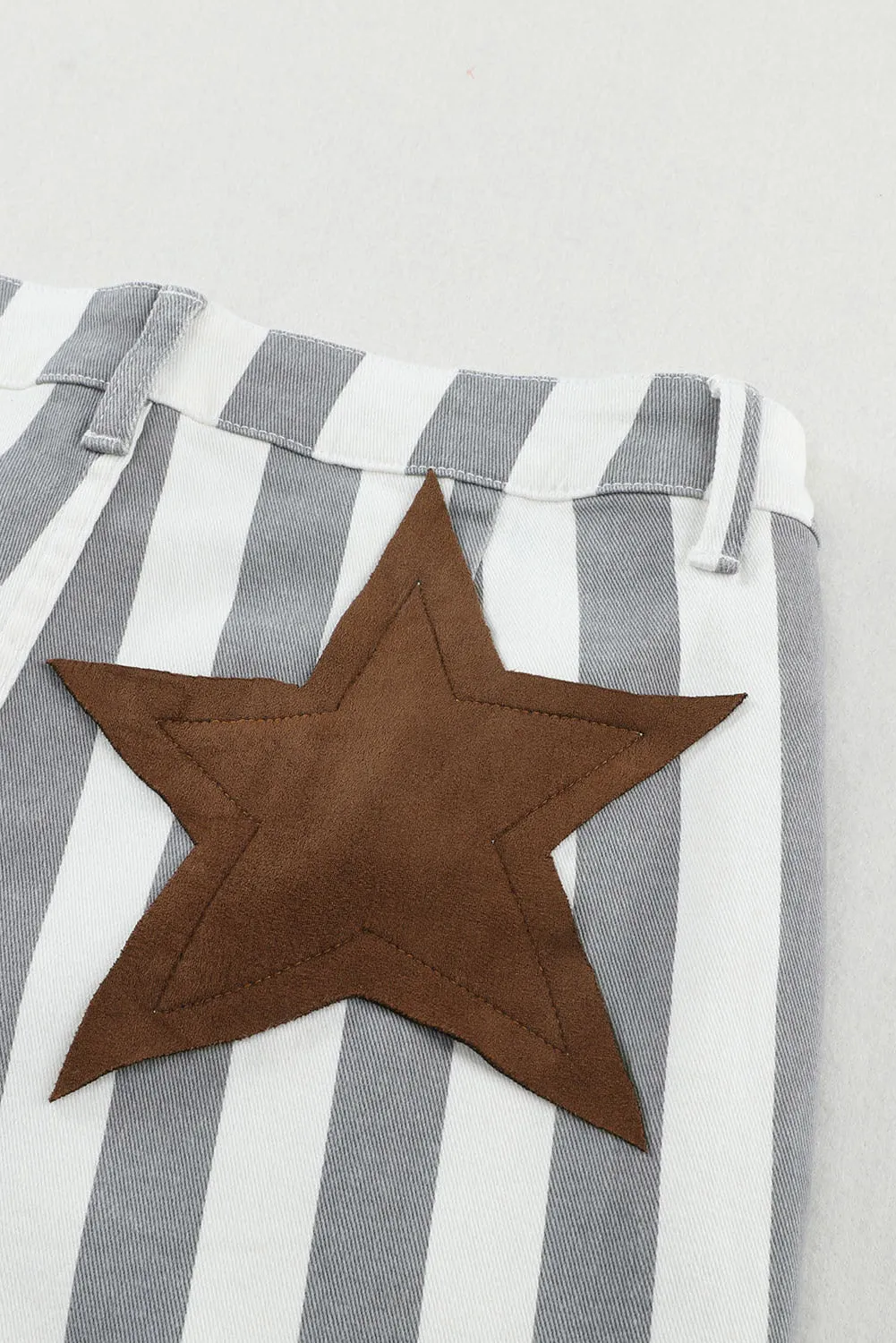 Star Embellished Western Flare Jeans
