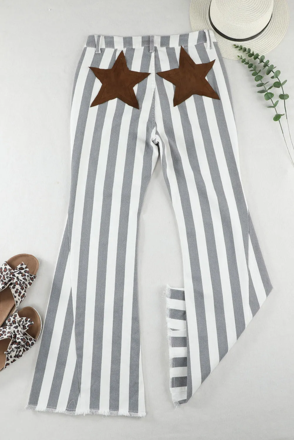 Star Embellished Western Flare Jeans