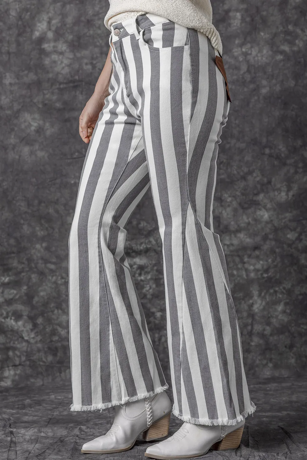 Star Embellished Western Flare Jeans