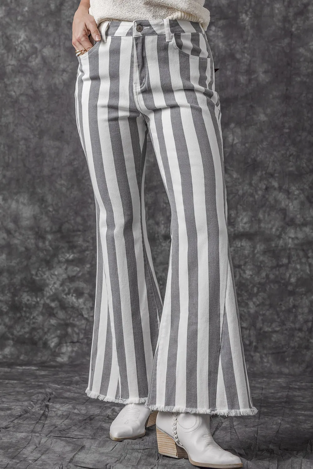 Star Embellished Western Flare Jeans