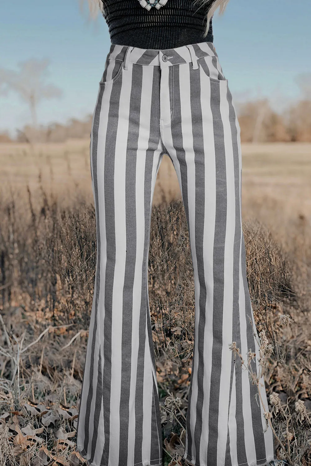 Star Embellished Western Flare Jeans