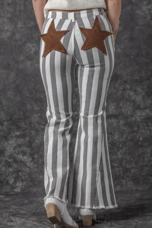 Star Embellished Western Flare Jeans