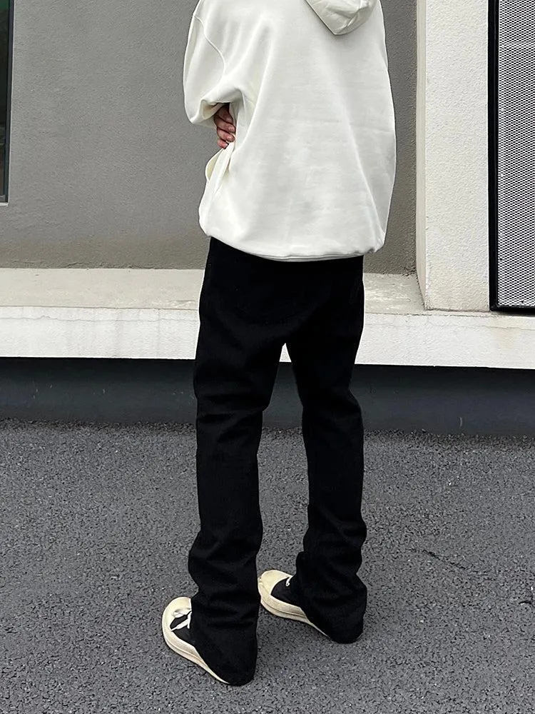 Straight Black Flared Jeans