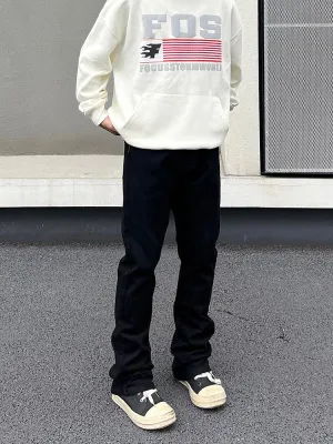 Straight Black Flared Jeans