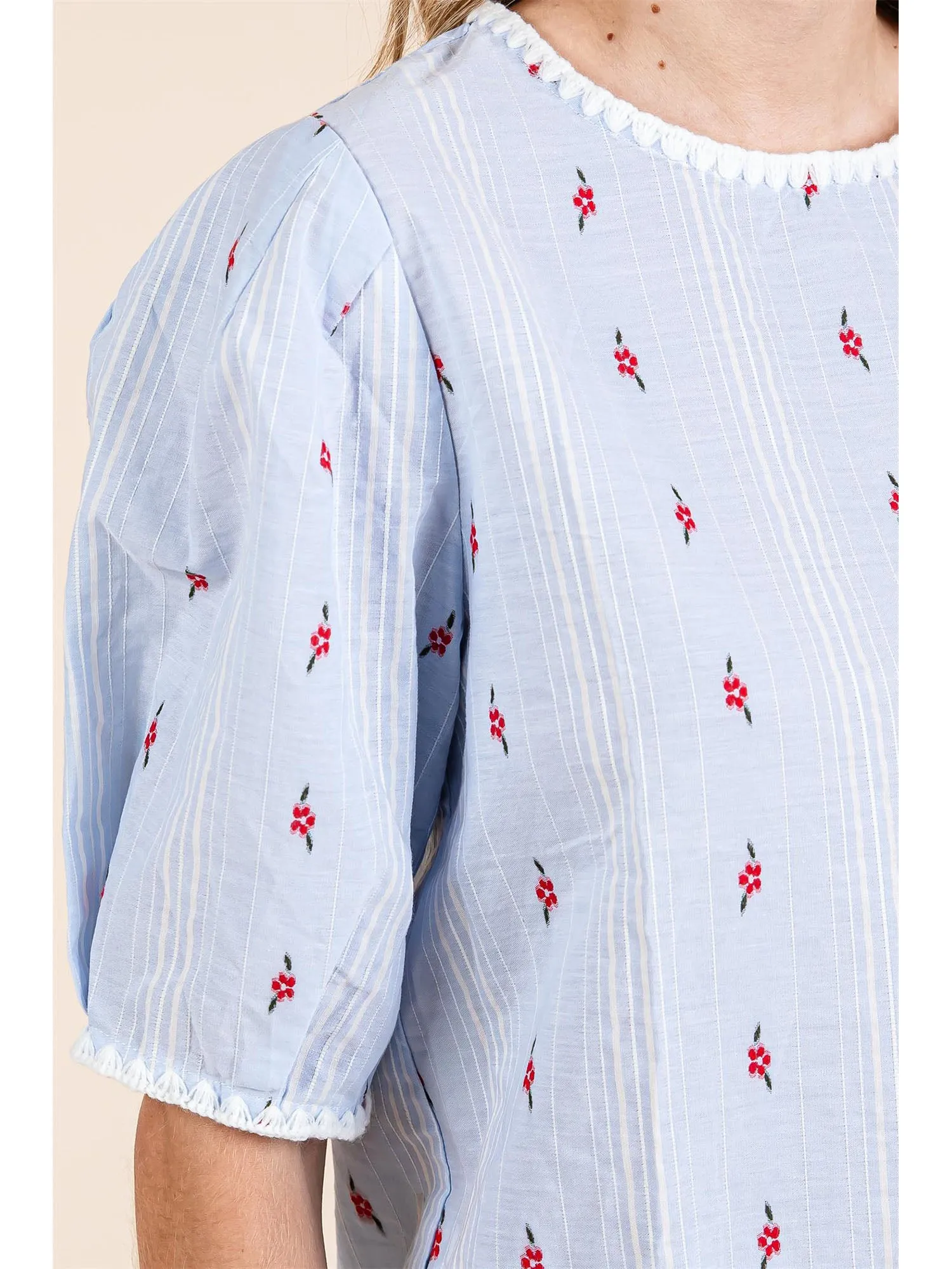 Stripe Floral Blouse