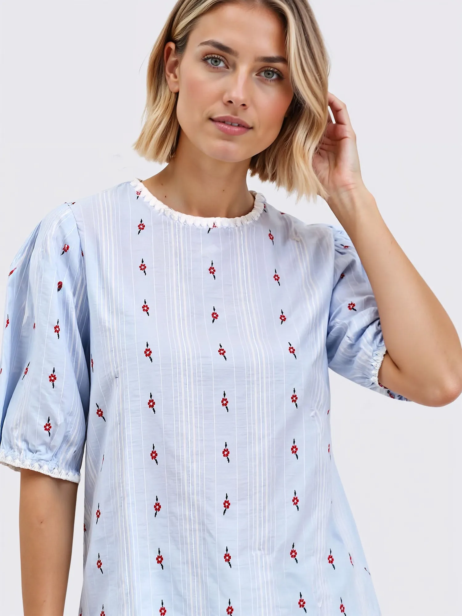 Stripe Floral Blouse