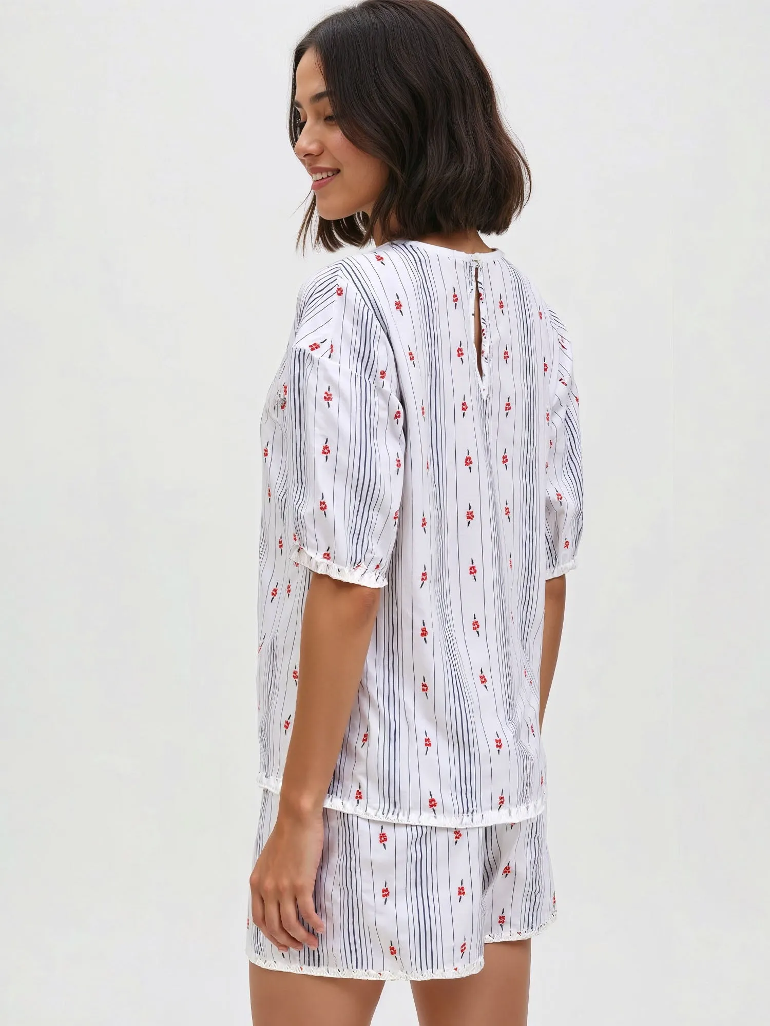 Stripe Floral Blouse