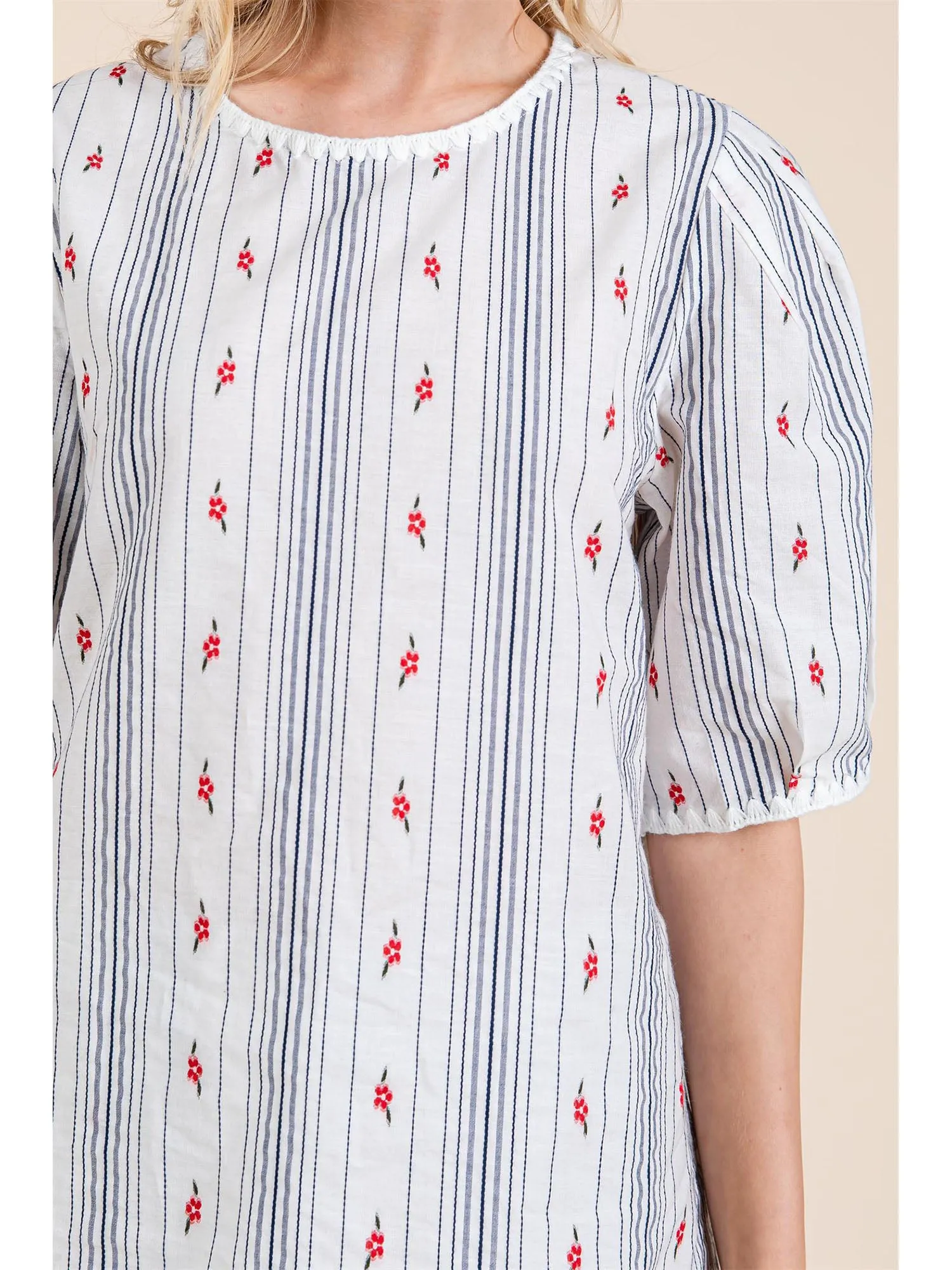 Stripe Floral Blouse