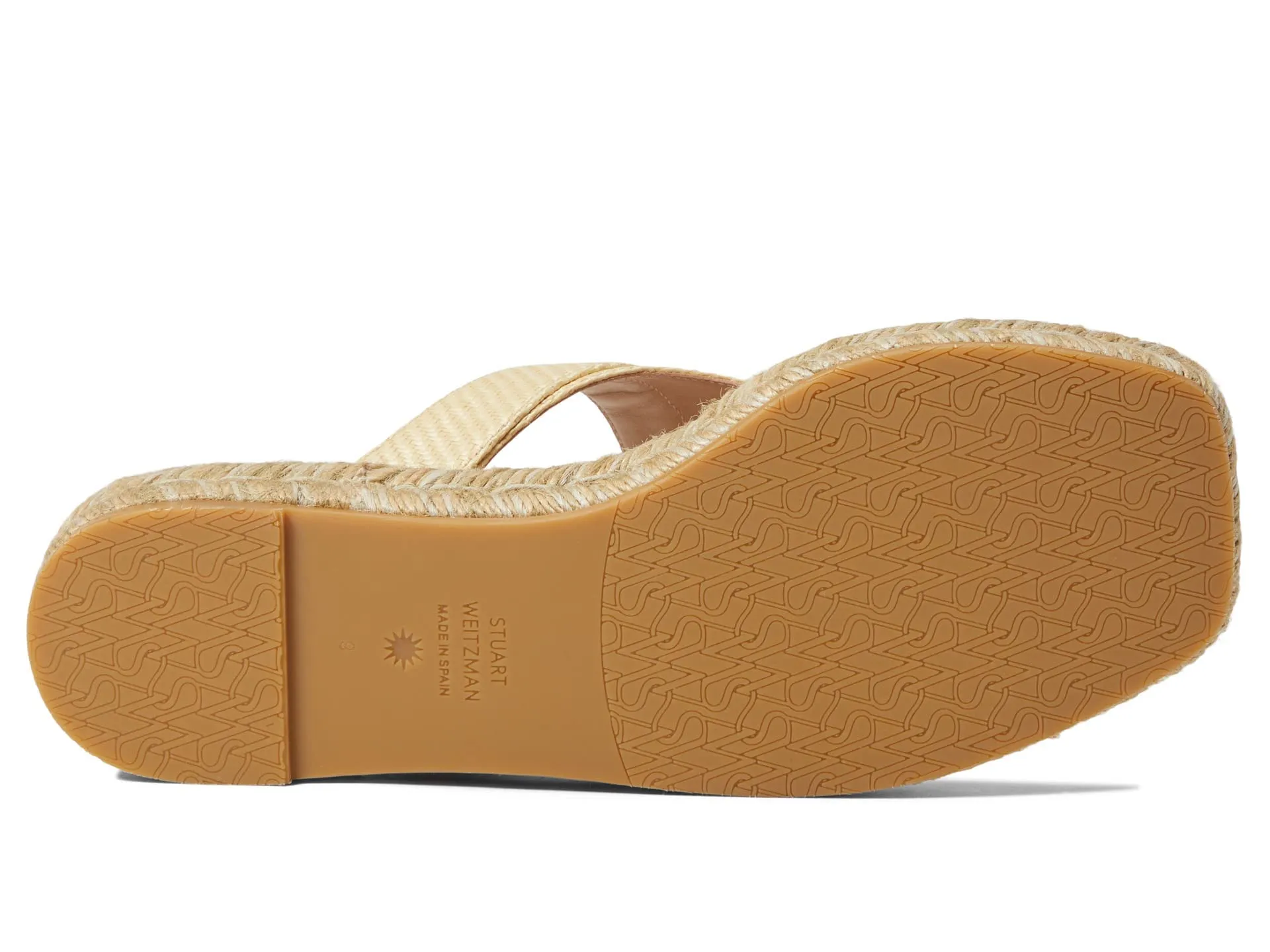 Stuart Weitzman Pearl Buckle Espadrille Sandal Wheat 6 M