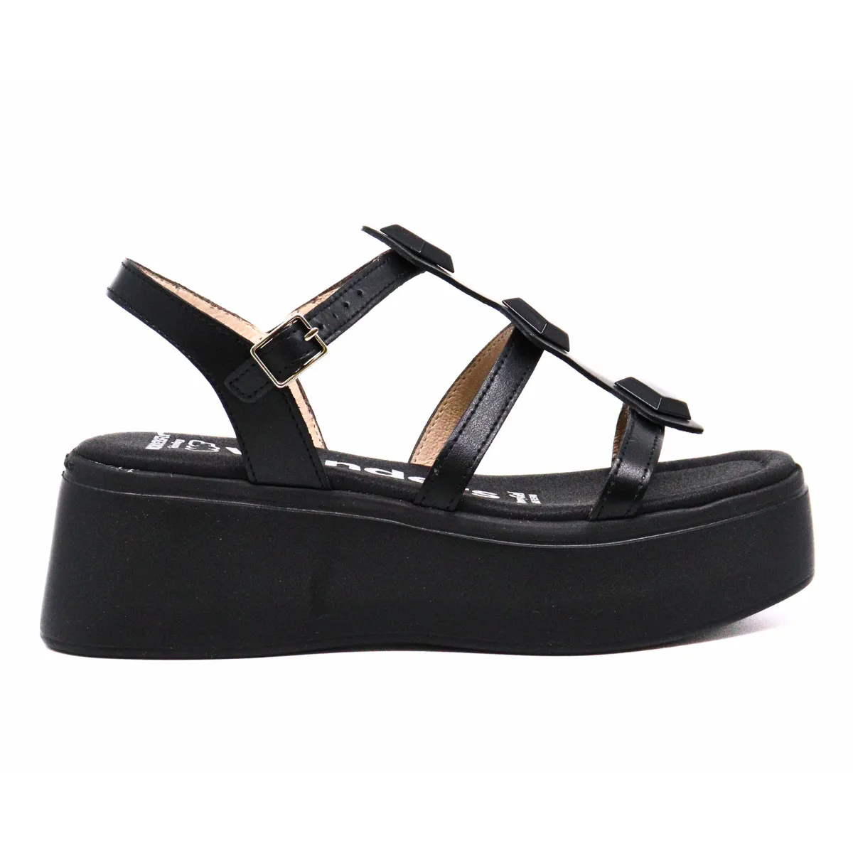Studded Strappy Platform Black