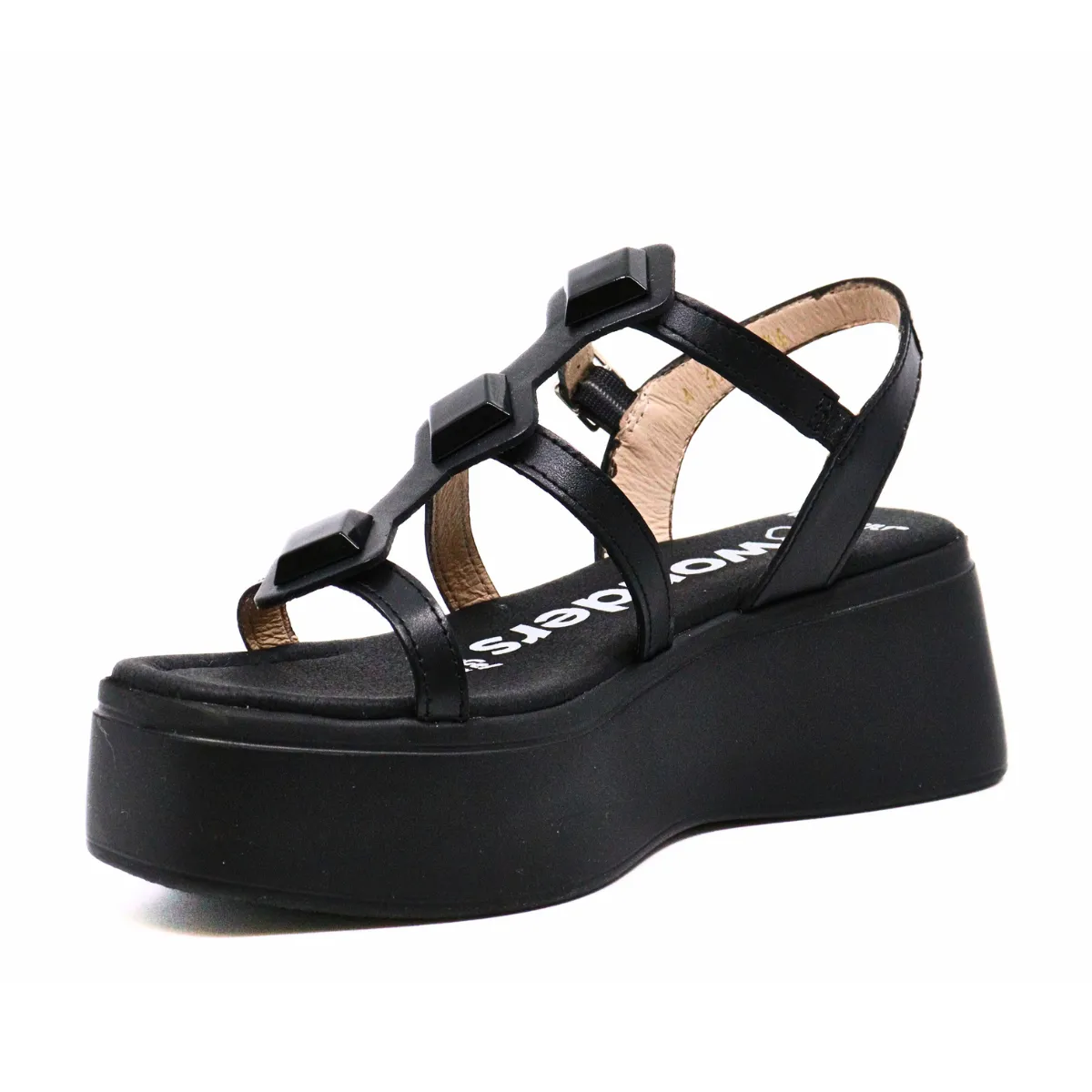 Studded Strappy Platform Black