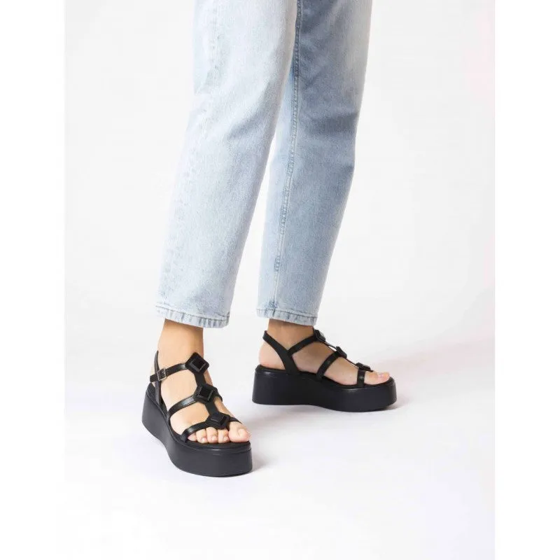 Studded Strappy Platform Black