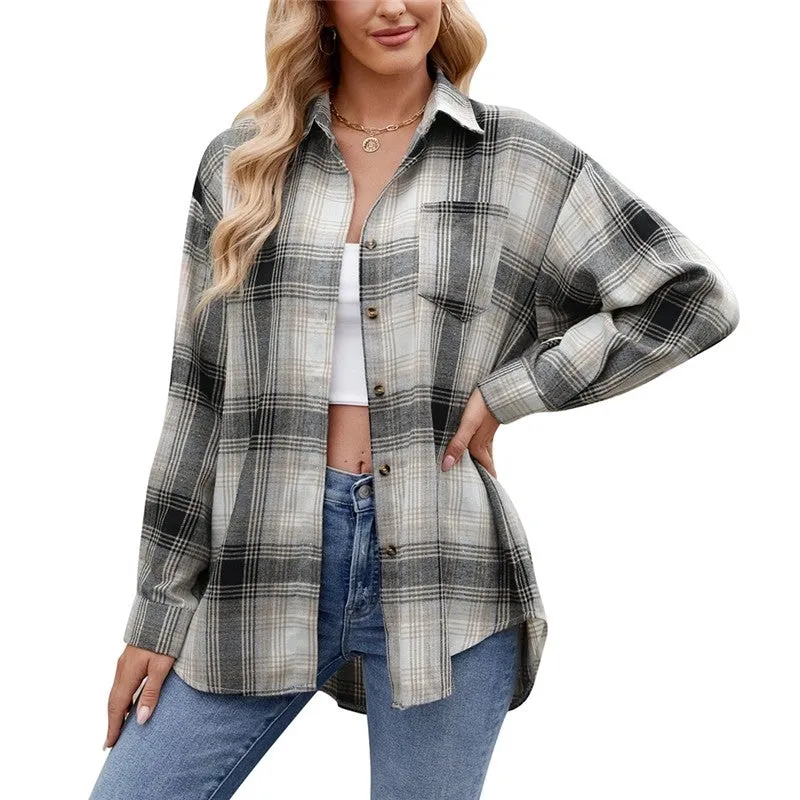Stylish Relaxed Fit Plaid Shirt For Casual Wear