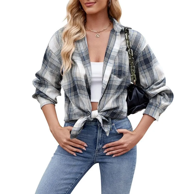 Stylish Relaxed Fit Plaid Shirt For Casual Wear