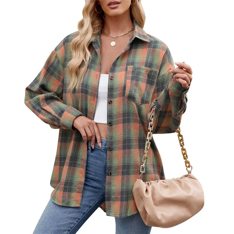 Stylish Relaxed Fit Plaid Shirt For Casual Wear