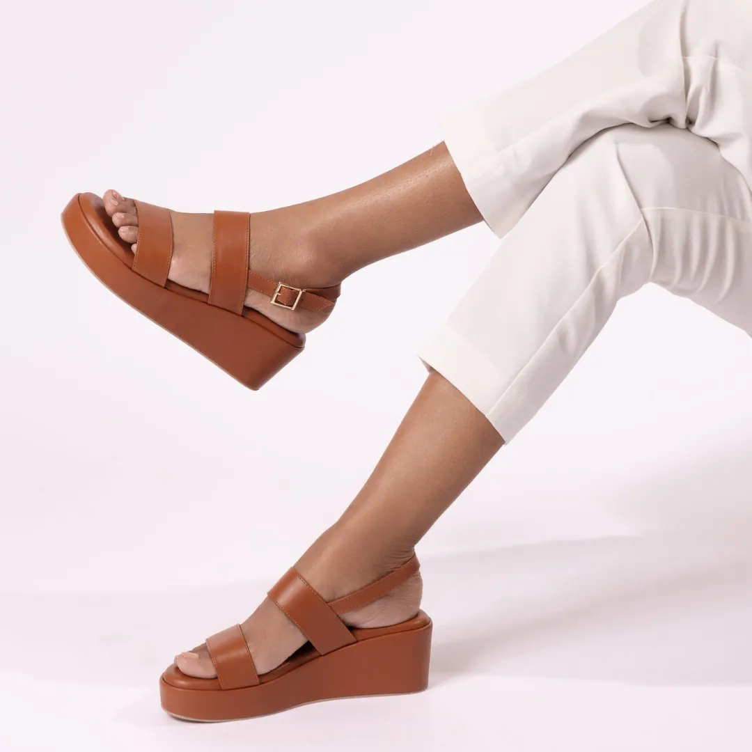 Tan Strap Platforms