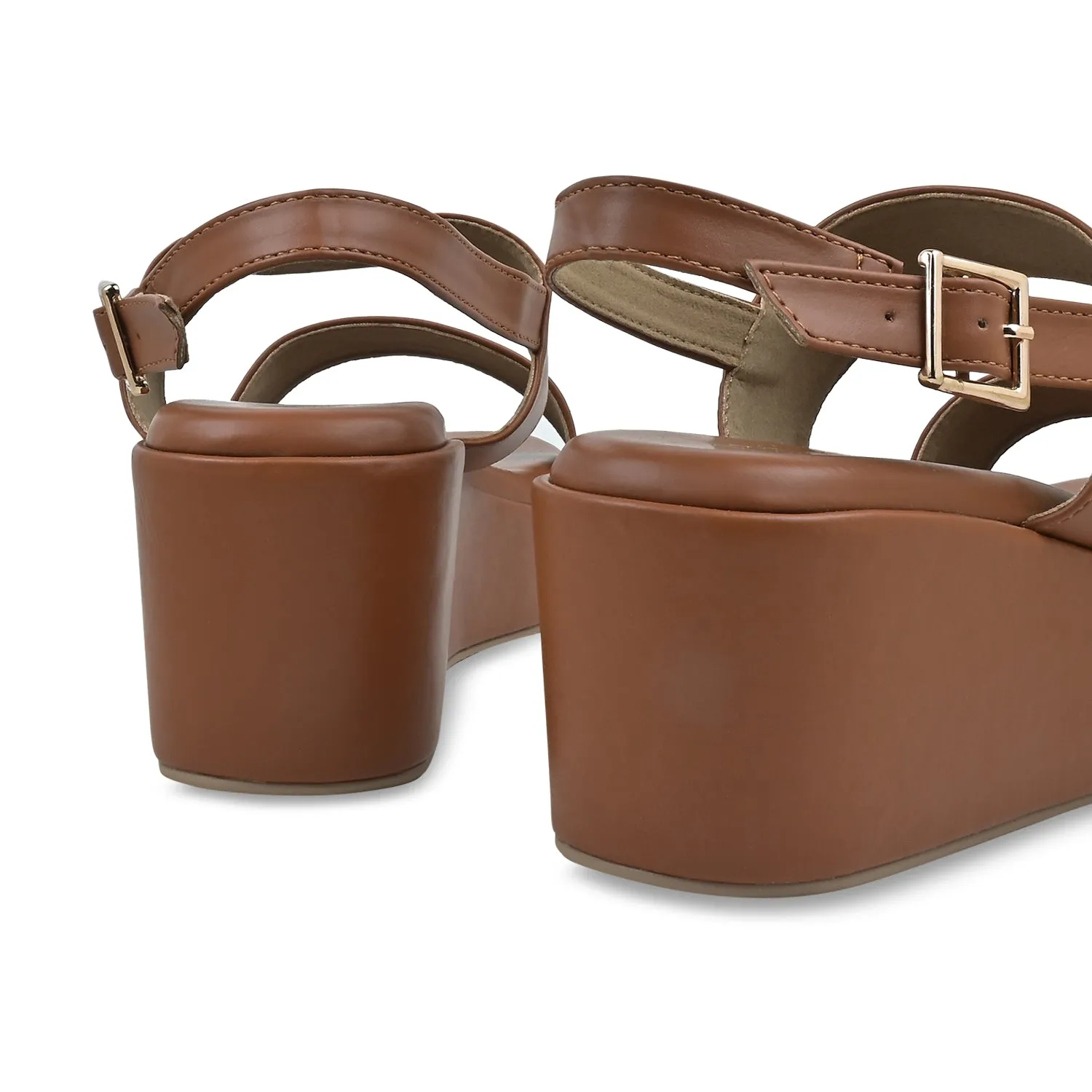 Tan Strap Platforms