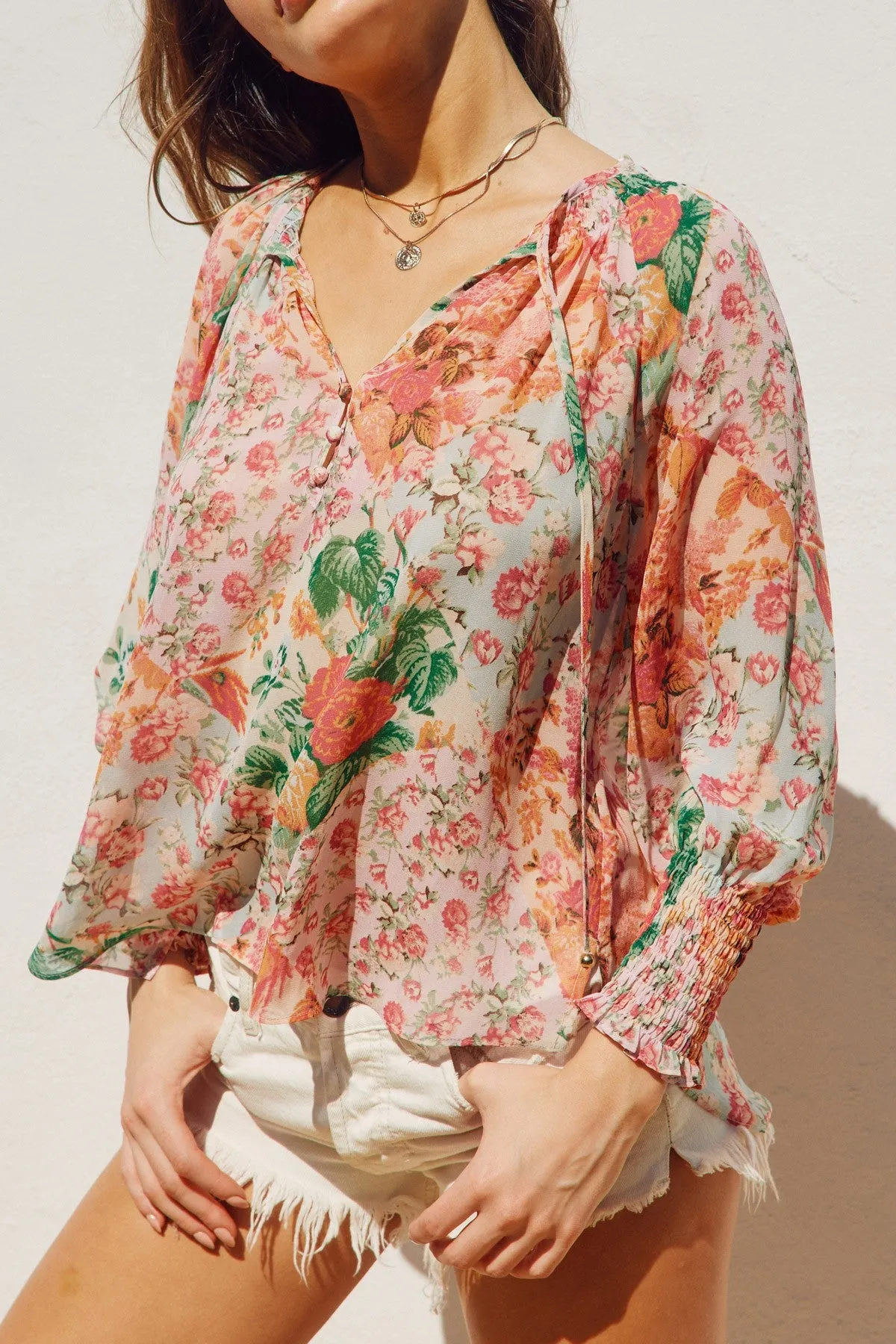 The Bloom Edit Floral Flowy Blouse