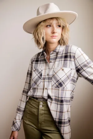 Thread & Supply Lewis Soft Luxe Button Up Shirt for Women in Black/Brown Plaid | T1084PVXGK-BLACKBROWNPLAID