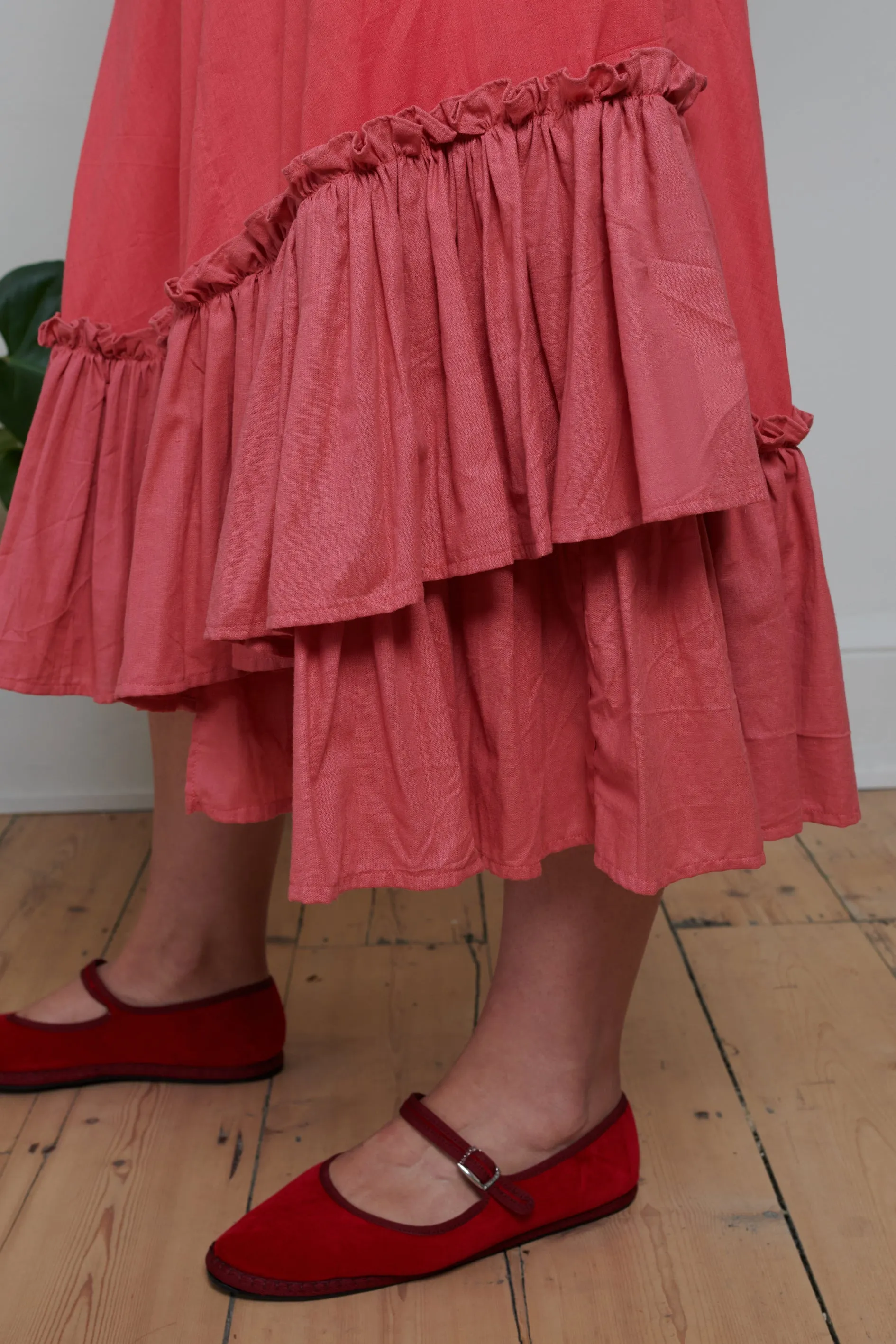 Tidy Street Collection | Ruffle Contrast Wrap Skirt - Pink