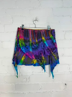 Tie Dye Short Velcro Wrap Skirt