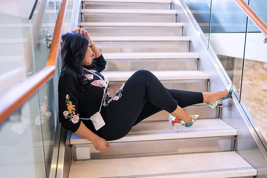 Tisha- 2 pcs Embellished Sweater Tracksuit Set (NEW)
