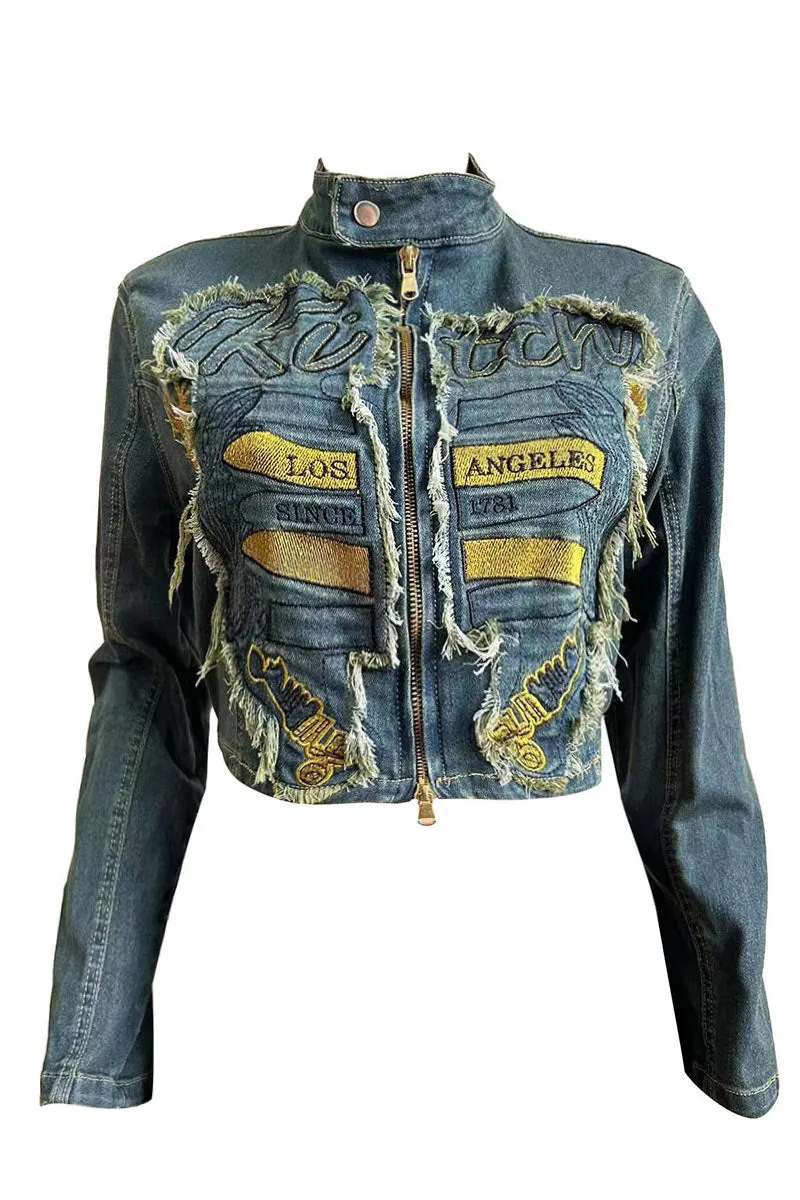 TM0527 Embroidery Denim Jacket Shirt