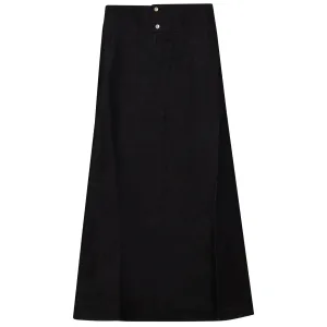 Top stitched black denim skirt by Gem