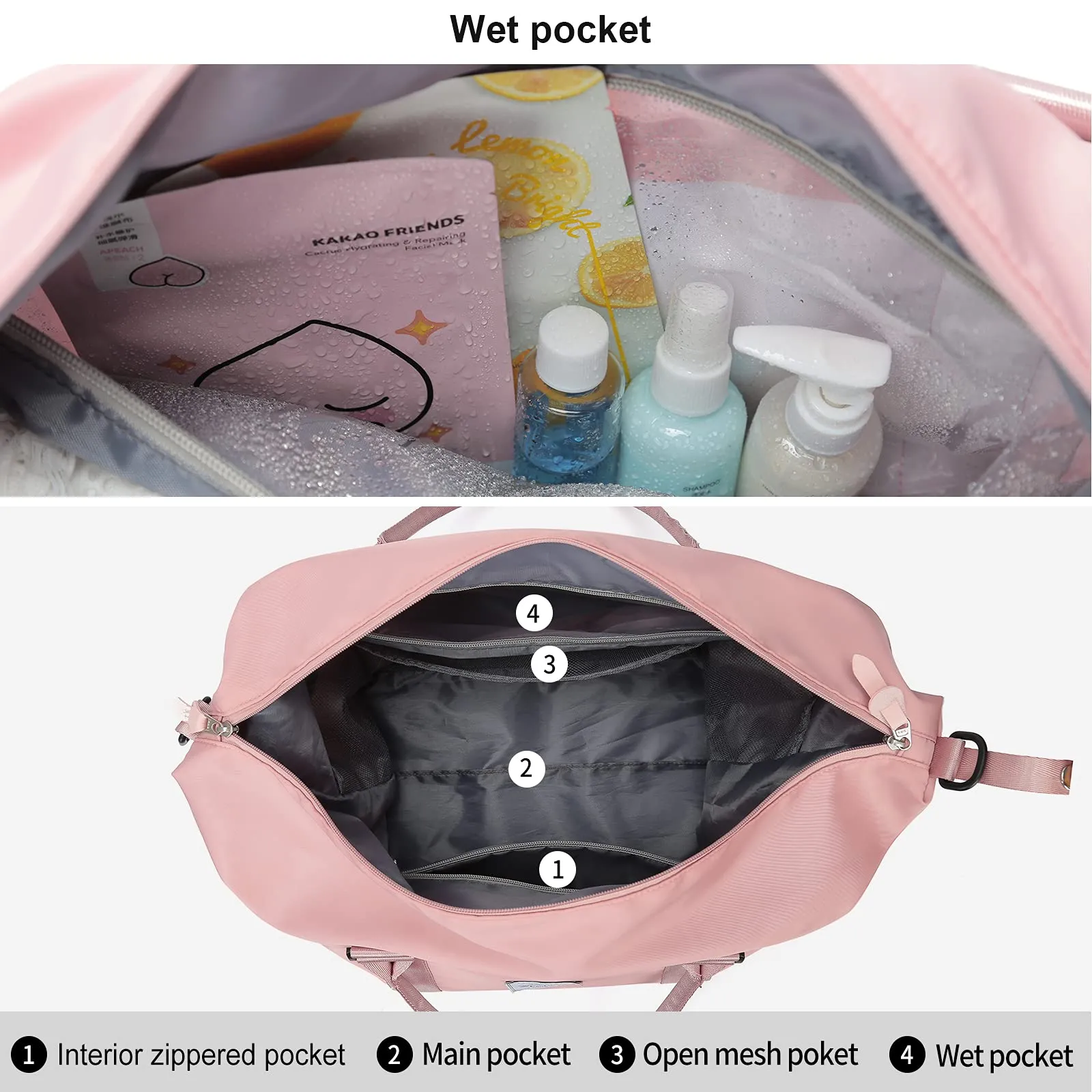 Travel Duffel Bag,Sports Tote Gym Bag,Shoulder Weekender Overnight Bag for Women U1