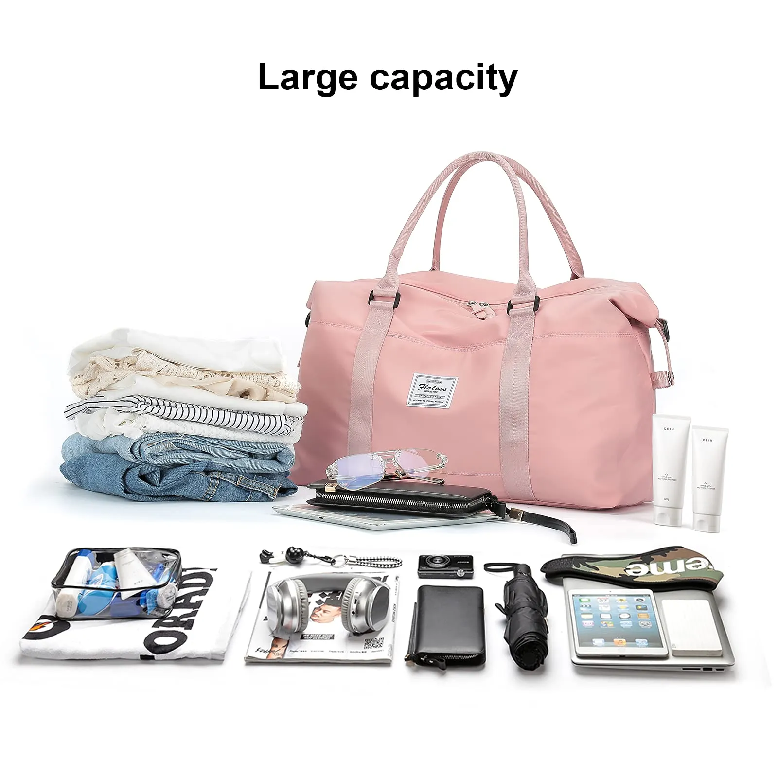 Travel Duffel Bag,Sports Tote Gym Bag,Shoulder Weekender Overnight Bag for Women U1