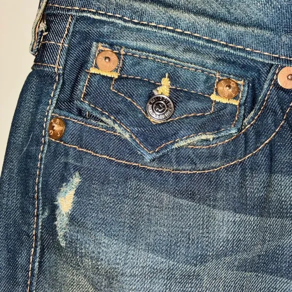 True Religion NWT Size 29 Dark Y2K Natalie Jean Bermuda Shorts Grunge Western