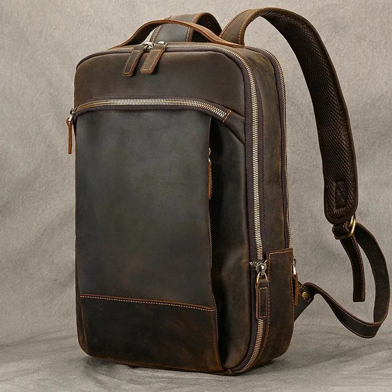 Unique Designer Leather Beetle Style Backpack for Men and Women