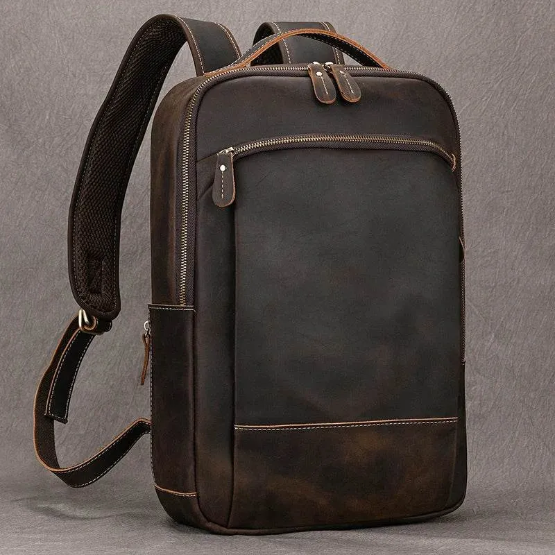 Unique Designer Leather Beetle Style Backpack for Men and Women