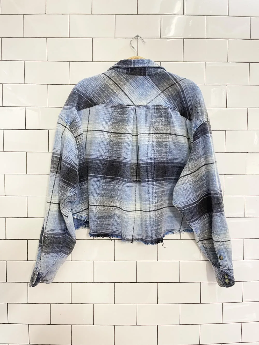 UO bdg joey cropped boxy flannel shirt