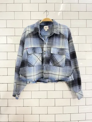 UO bdg joey cropped boxy flannel shirt
